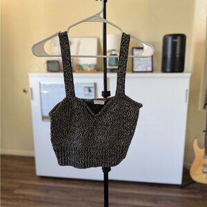 Women's Black Knit Crop Top